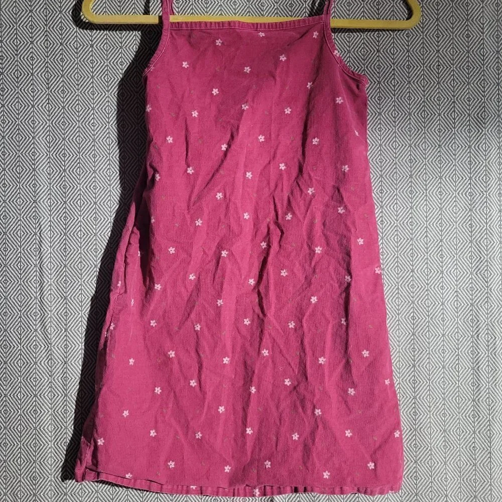 Gap Kids Girl's Ruffles With Heart Buttons White Flowers Soft Dress Size M(7-8)